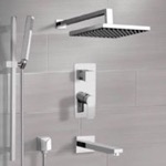 Remer TSR74 Tub and Shower Faucet Set with Handheld and Rain Shower Head